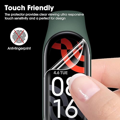 Miniatura 2 de Paquete de 5 Protector de pantalla para Xiaomi Mi Band 8Band 7Band 6Band 5, HD Clear Hydrogel Curvo Soft Smart Watch Película protectora (no vidrio)