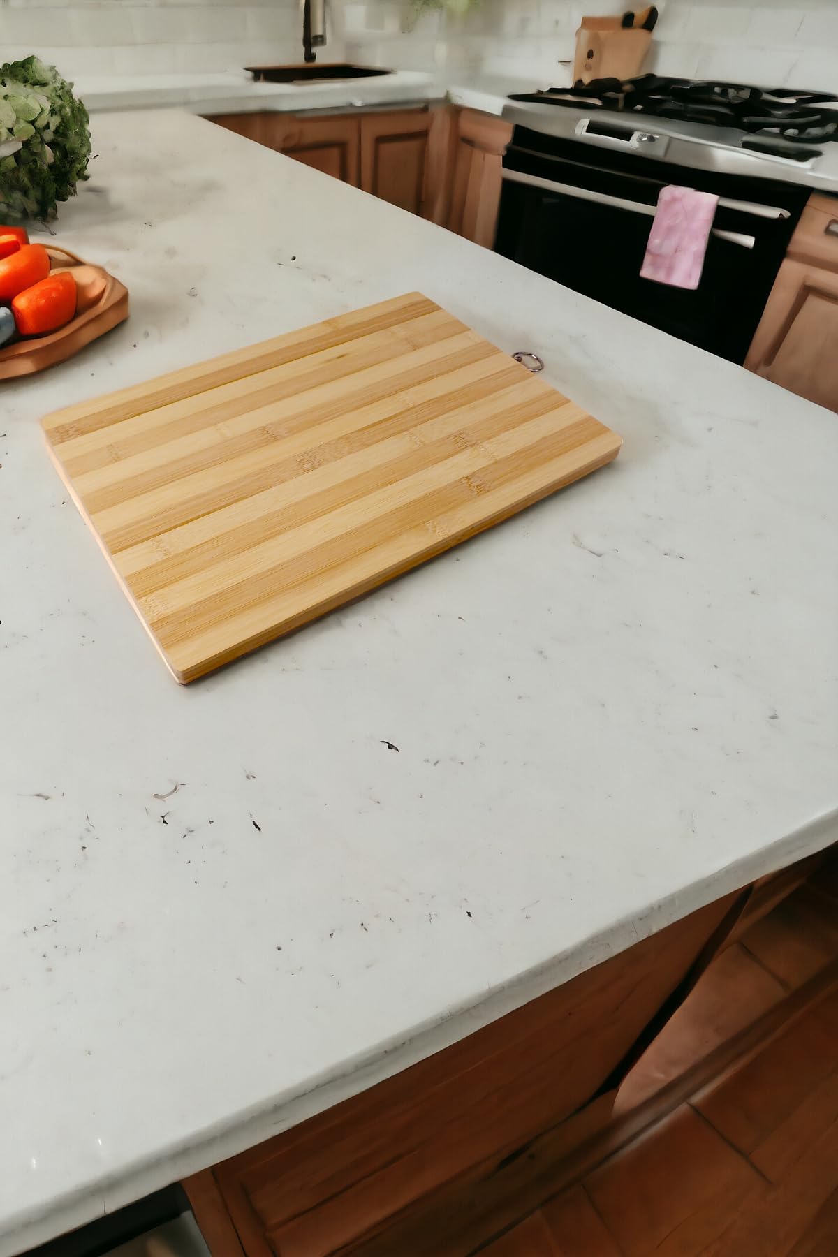 Deconox Bambu Kesme Tahtası Antibakteriel Yıkanabilir Doğrama Tahtası Dikdörtgen 24 * 34CM Büyük Boy