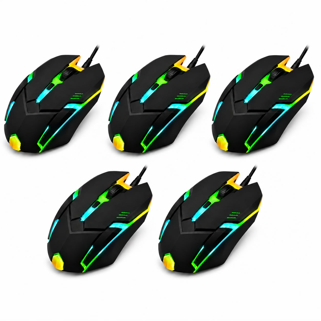 Wired RGB Optical Mouse for Laptop & Desktop | 1500 DPI | Comfortable Design with Scroll Wheel | USB Plug & Play Mouse for Work & Gaming | Pack of 5-image-40