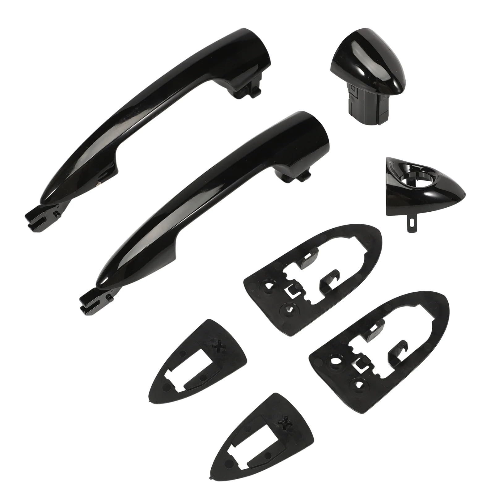 DUDUYANG Car Outside Door Handle for Alfa for Romeo 147 for Giulietta for Mito for Lancia Y 2012-1Pair Black Front Exterior Door Handles Open Handle 156145296 156145295
