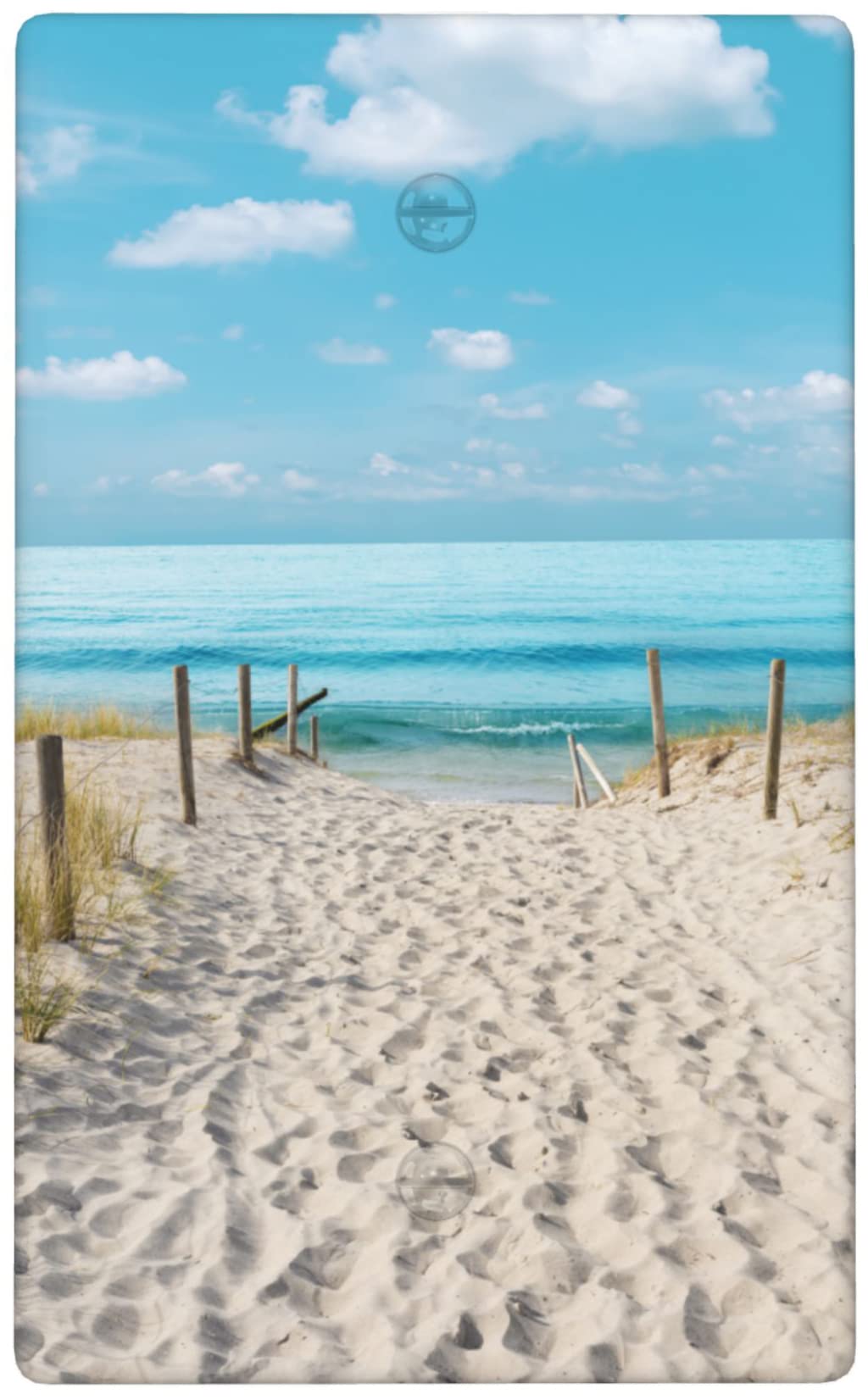 Blue Ocean White Sand Beach 1 Gang No Device Blank Outlet Covers Wall Plate Electrical Switchplate Standard Size Light Switch Cover Decorative