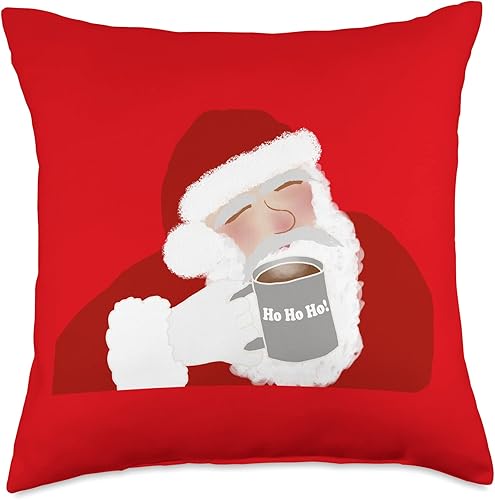 Archi-Selectcom Ho Santa - Almohada roja para beber café caliente en Navidad 18 x 18 pulgadas multicolor Archi-Selectcom Ho Santa - Almohada roja para beber café caliente en Navidad 18 x 18 pulgadas multicolor