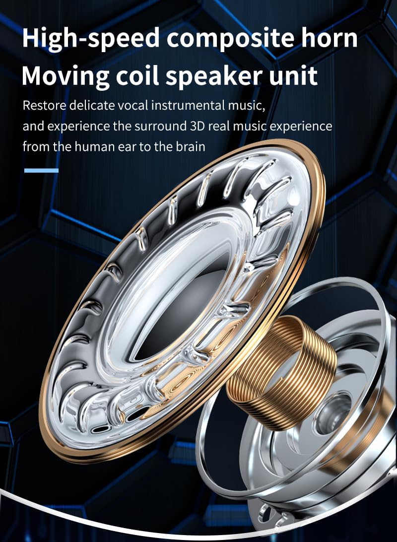 Wireless Bluetooth Headphones in Ear Bud Earphones with ENC Call Noise Reduction, HD Digital Display Charging Pod Sport Headset,Built-in Mic for TV Smart Phone Laptop Computer Sports,Black