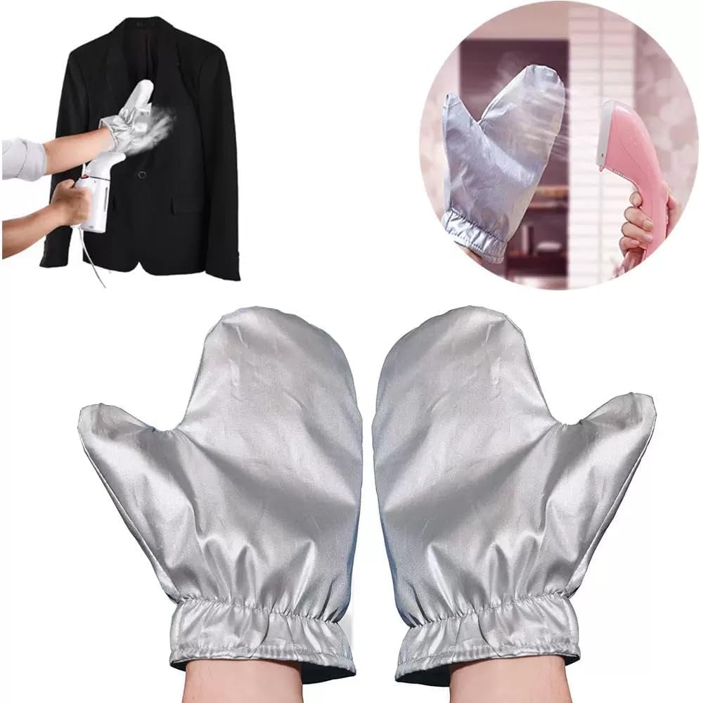 EVEME 1 Pair Garment Steamer Ironing Gloves Anti Steam Glove Heat Resistant Garment Steamer Mitt, Garment Steamer Accessories for Clothes (1 Pair Steamer Ironing Gloves)