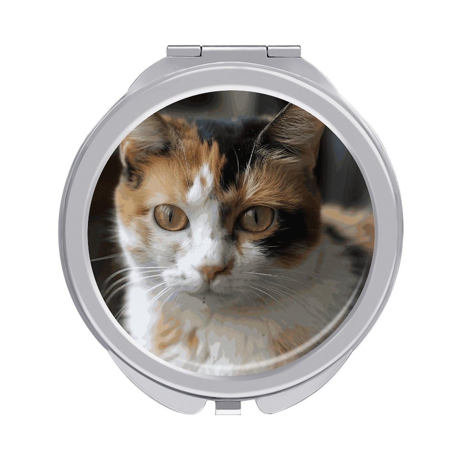 VstaDank A Cat Compact Mirror for Purses Round Fashion Travel Makeup Mirror 2X /1x Magnifying Double Sides Mini Mirrors Portable Pocket Mirrors for Handbag Purse Women Gift