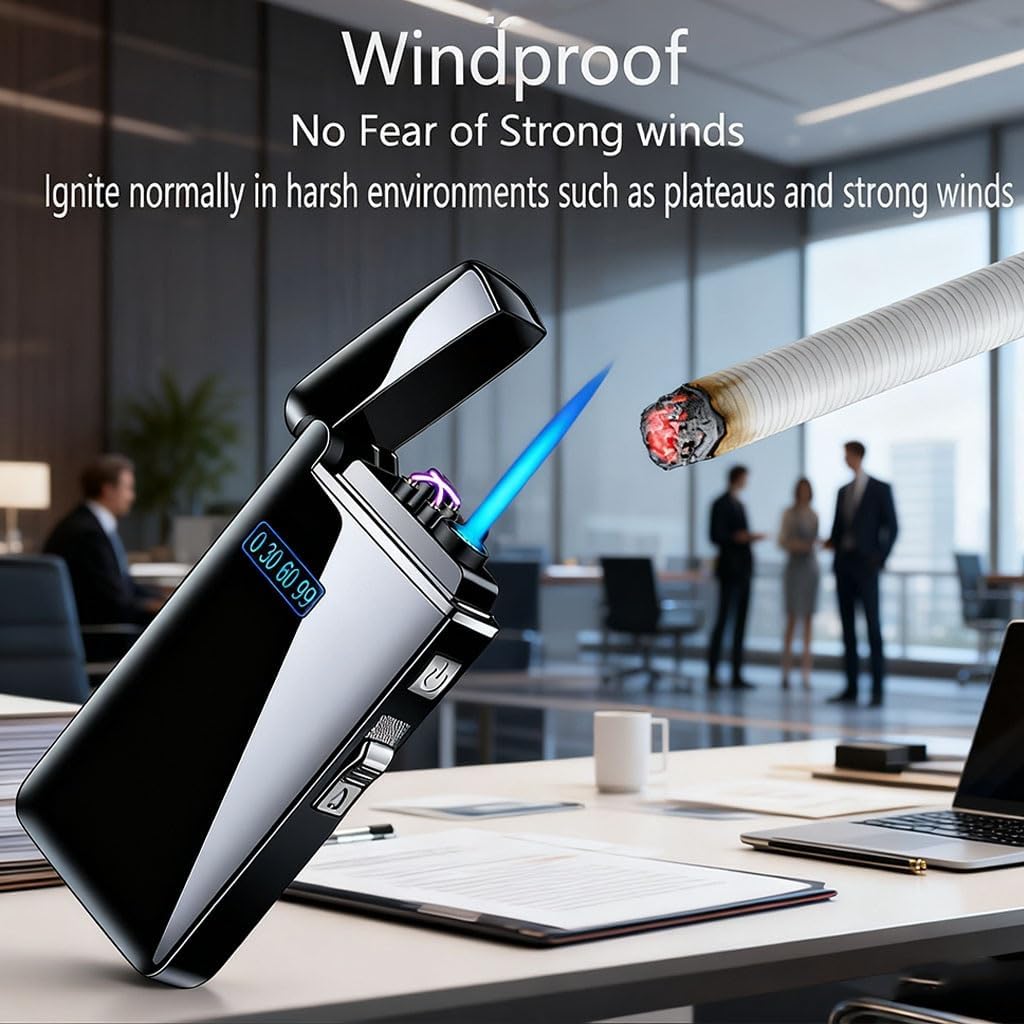 ガス・電気 2-in-1 ブタンライター デュアルアークトーチフレーム 詰め替え可能 USB充電式 キャンドルキッチン用 男性へのギ