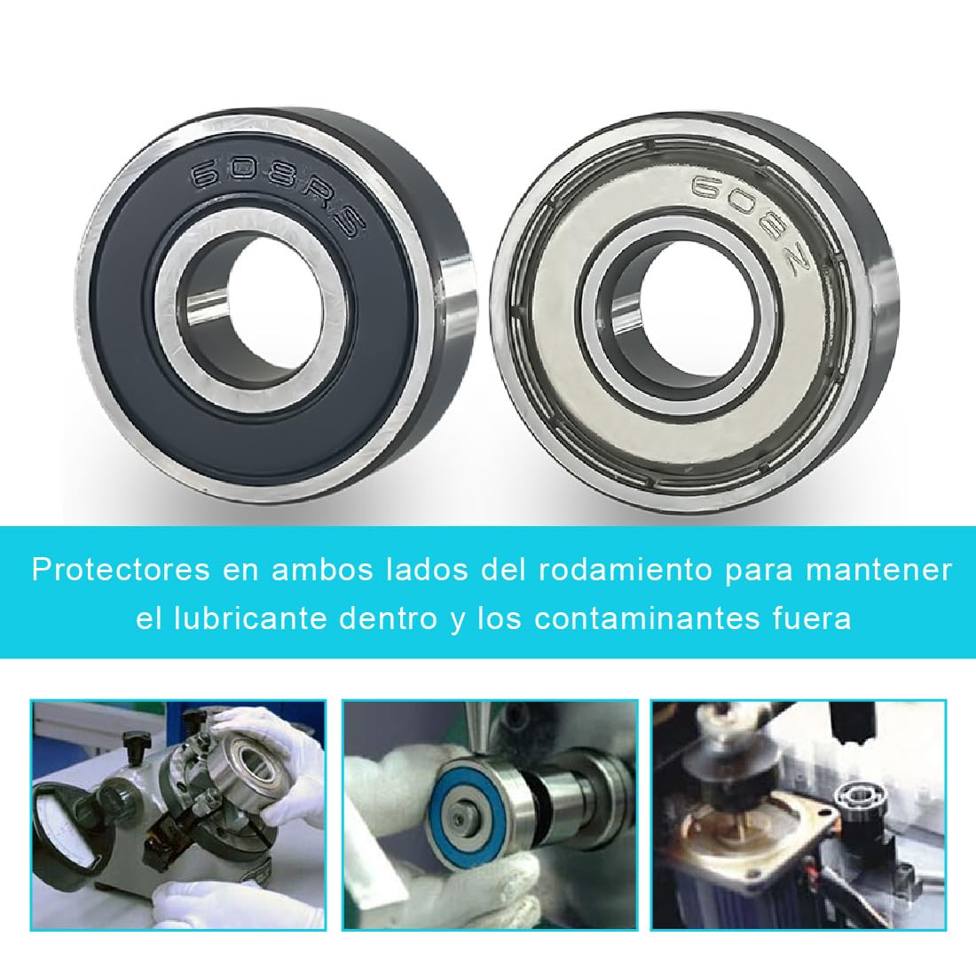 8 Stuks 608 Rs Lager 8X22X7 Mm ABEC-11 Geïntegreerde Spacer Lager 608