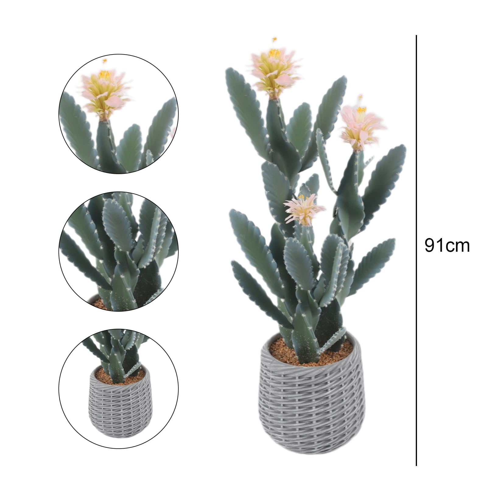Künstlicher Kaktus, 91Cm Kunstpflanze Kaktuspflanzen Groß, Euphorbia Acrurensis Sehr Pflegeleicht, Kunstpflanze Im Topf Pflanzen Dekoration Für Zuhause Garten Büro Dekoration Einweihungsgeschenke - B