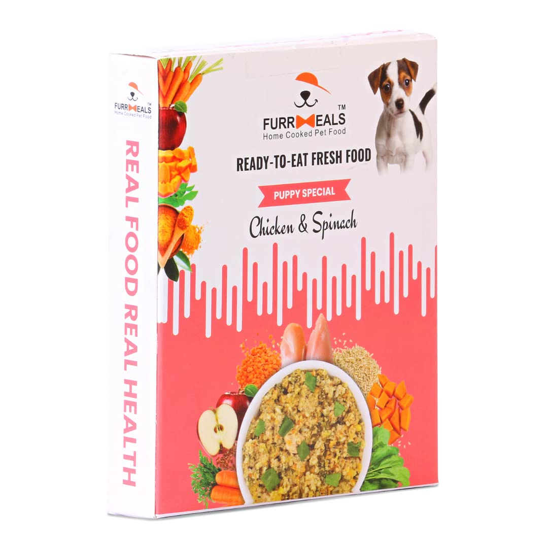 FurrMeals Wet Puppy Food | Chicken and Spinach | Pack of 1 x 200g | All Breed | Gluten Free | Preservative Free | Ready-to-Eat Fresh Dog Food (B09QC31V1X) Amazon Price History, Amazon Price Tracker