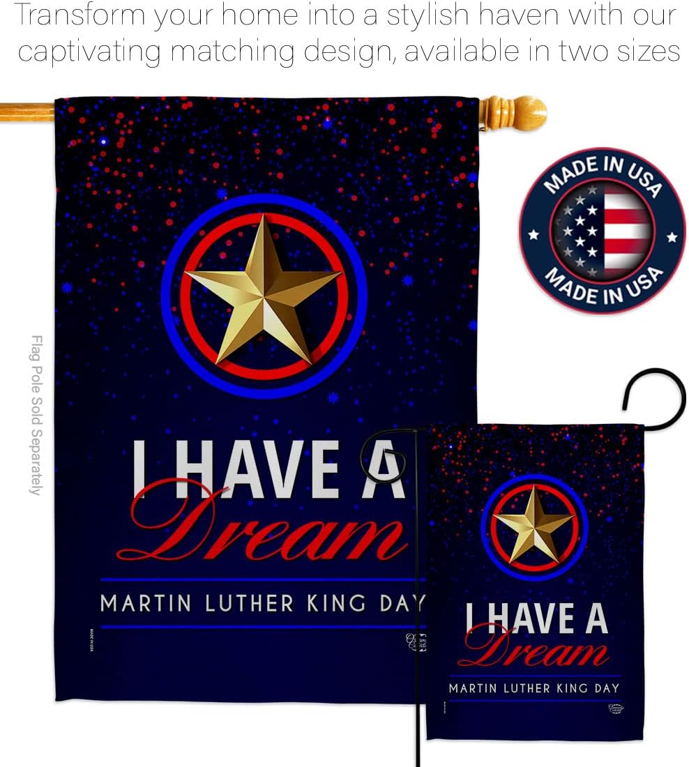 Have a Dream Garden Flag Black History Martin Luther King MLK Civil Right Stars United State American House Decoration Banner Small Yard Gift Double-Sided, Made in USA