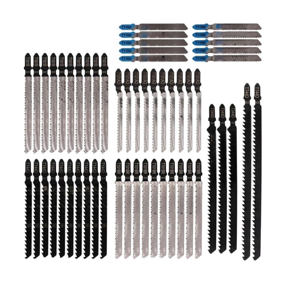 55 unids/set HCS Kit de cuchillas for corte de rompecabezas, durabilidad hoja de sierra eléctrica de línea recta de diente fino y grueso