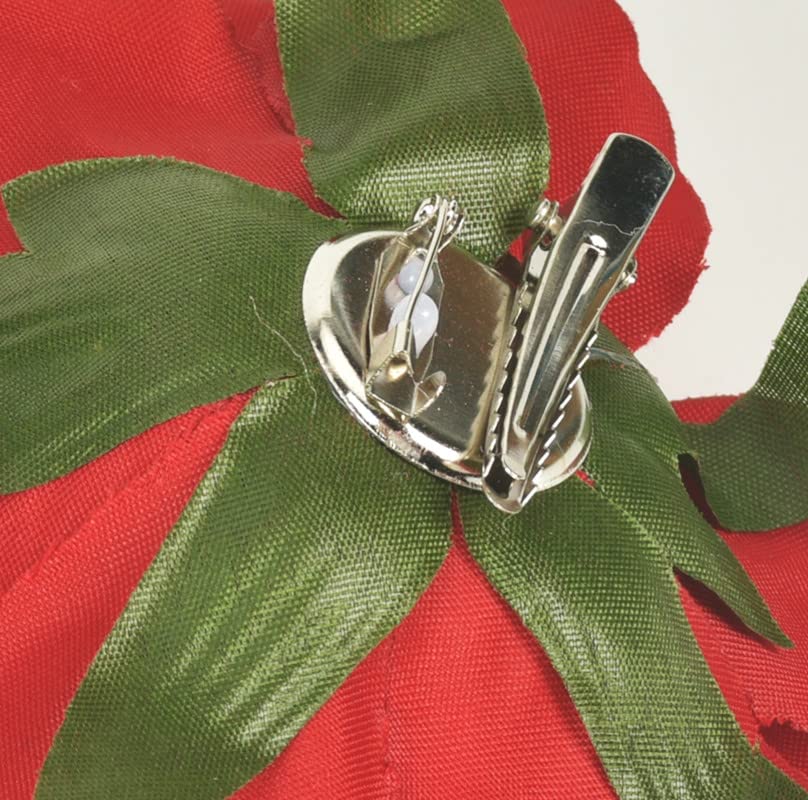 Broche Sisadodo con flores rojas para el cabello y tocado - Accesorios grandes para mujeres, niñas, novia, boda miniatura 4