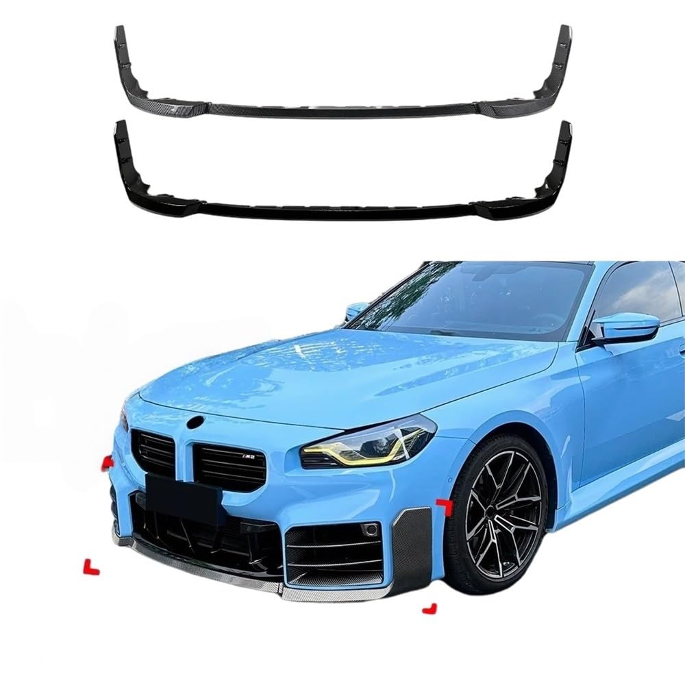 Przedni zderzak wargi kompatybilny z BMW M2 G87 2023-2026 dolna łopata surround dyfuzor spoiler splitter tablica osłonowa MP Style Body kit Tuning(Carbon Look 3pcs)