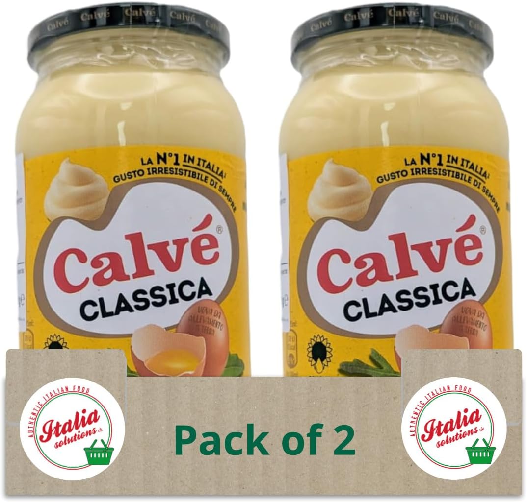 Calve Classica Mayonnaise La Maionese No.1 in Italy, With Free Range Eggs 428g - Pack of 2