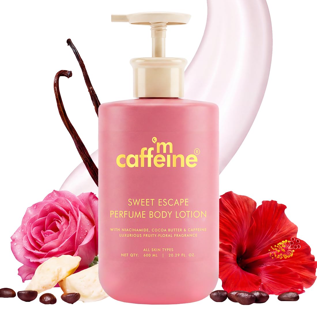 mCaffeine Sweet Escape Perfume Body Lotion | Niacinamide, Cocoa Butter & Shea Butter For Deep Moisturization | Lightweight, Non-Sticky | Fruity-Floral Fragrance | Body Lotion For Dry Skin - 600ml-image-30