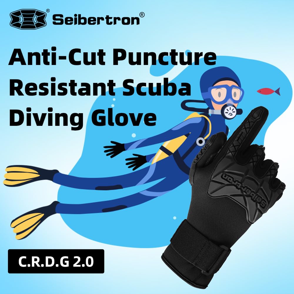 Seibertron Brevettato C.R.D.G 1.0 Guanti da Immersione aramide antitaglio Resistenti alla Perforazione