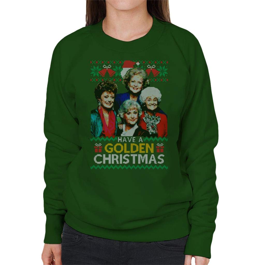 Cloud City 7 Girls Bottle Green Have A Golden Christmas The Golden Women's Sweatshirt