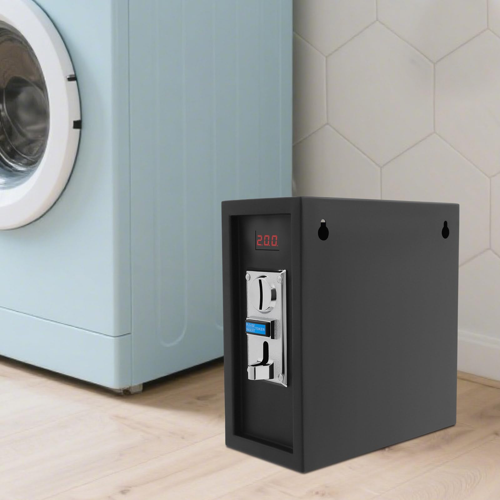 1250W Münzzähler Timer Steuerbox-Timer-Steuerungsnetzteilkasten 30A, Münzautomat für Waschmaschinen, Massagesessel und Spielautomaten, Münzbox mit Zeitakkumulation
