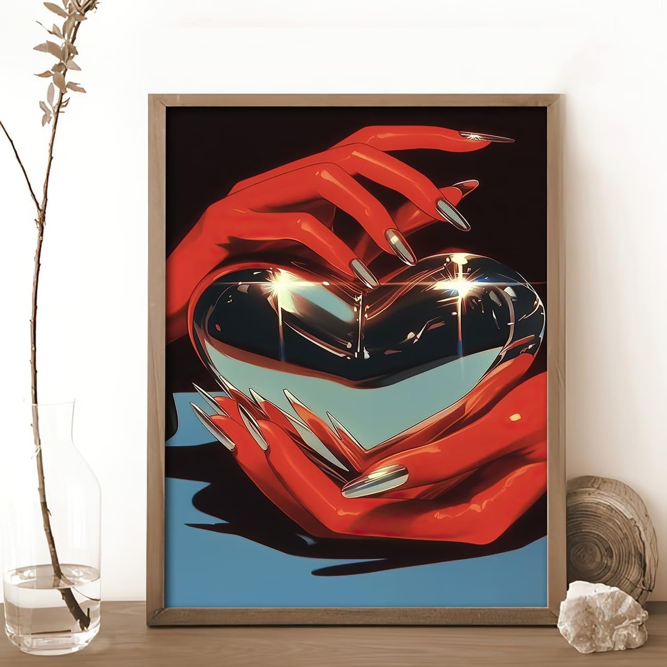 CHAOJIART Plakat ścienny na płótnie z naciągniętymi rękami, idealny do dekoracji kawiarni, sypialni, łazienki lub innego pomieszczenia (60 x 80 x 3 cm/bez ramki).