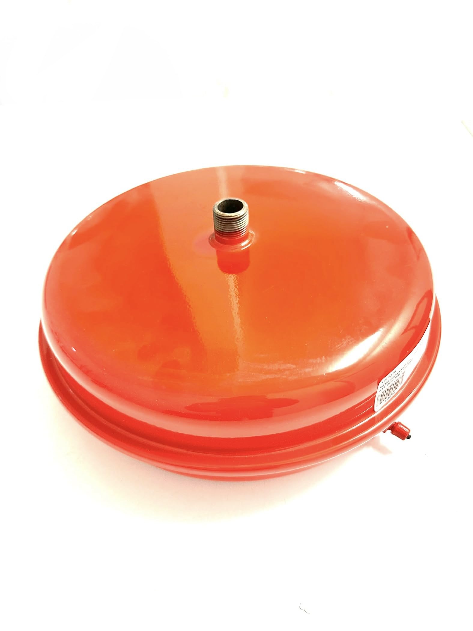 Vaso d'Espansione Circolare Piatto per Caldaie 6 Litri Mod. CP335 Attacco Centrale 3/4" Maschio Gas Membrana SBR Colore Rosso (CP335-6 Attacco Centrale)
