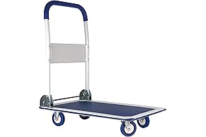 Upgraded Large Foldable Push Cart Dolly with Oversized Wheels