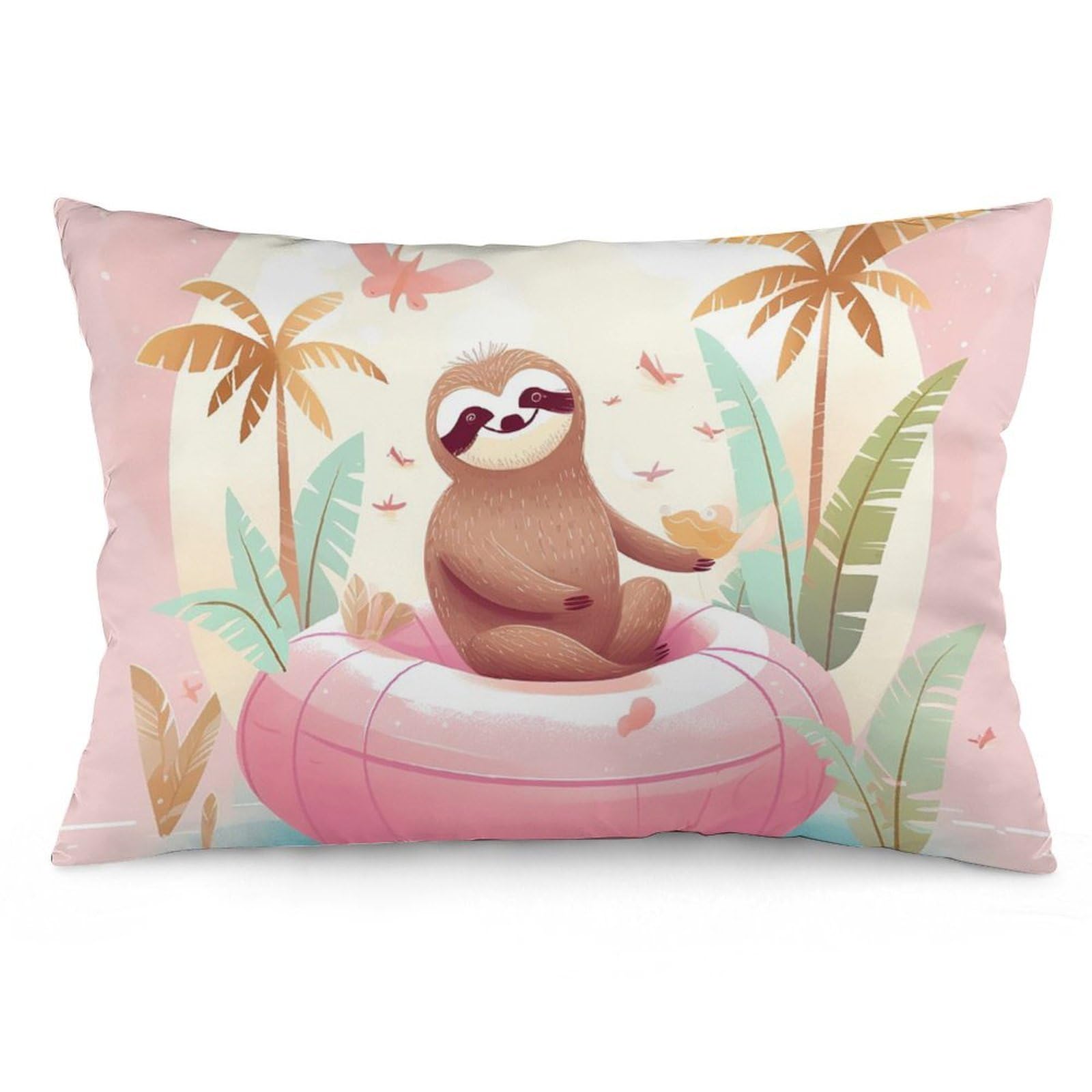 NTVOWPZO 2 Pack Decoration Throw Pillow Covers 20"x30" Pillowcases Covers Sloth Flamingo Pillowcases Modern Farmhouse Home Decor Sofa Cushions Covers for Couch Bed Living Room