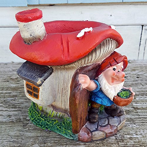 Gnomo da giardino in resina, grazioso, realizzato