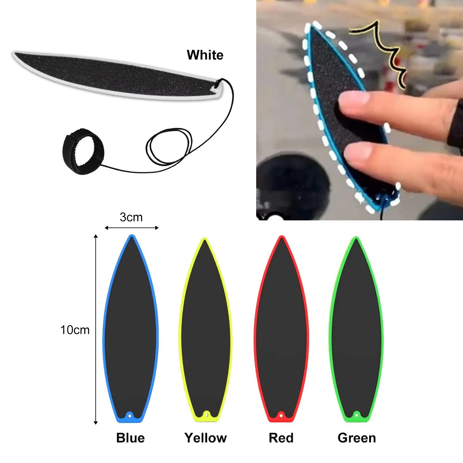 Paquete de 5 Tablas de Surf para Dedos, Mini Tablas de Surf para Niños, Adolescentes y Adultos (Azul, Verde, Amarillo, Rojo, Blanco)