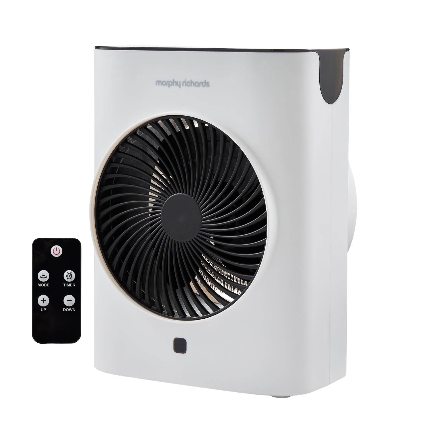 Morphy Richards HeatFlux 2kw Upright Fan Heater, Remote Control, 20m2, Anti-Freeze, Adjustable Thermostat, Timer, Touch LED Display, Low Noise, Auto Switch Off, Overheat Protection, White, 825200