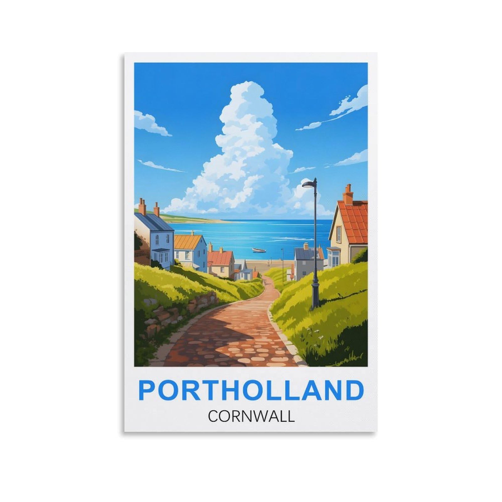 Ezmlfa S424 Diy Diamond Painting,Portholland Cornwall 5D Diamond Art Diy Cross Stitch Crystal Rhinestone Embroidery Pictures Craft For Home Wall 50X60cm