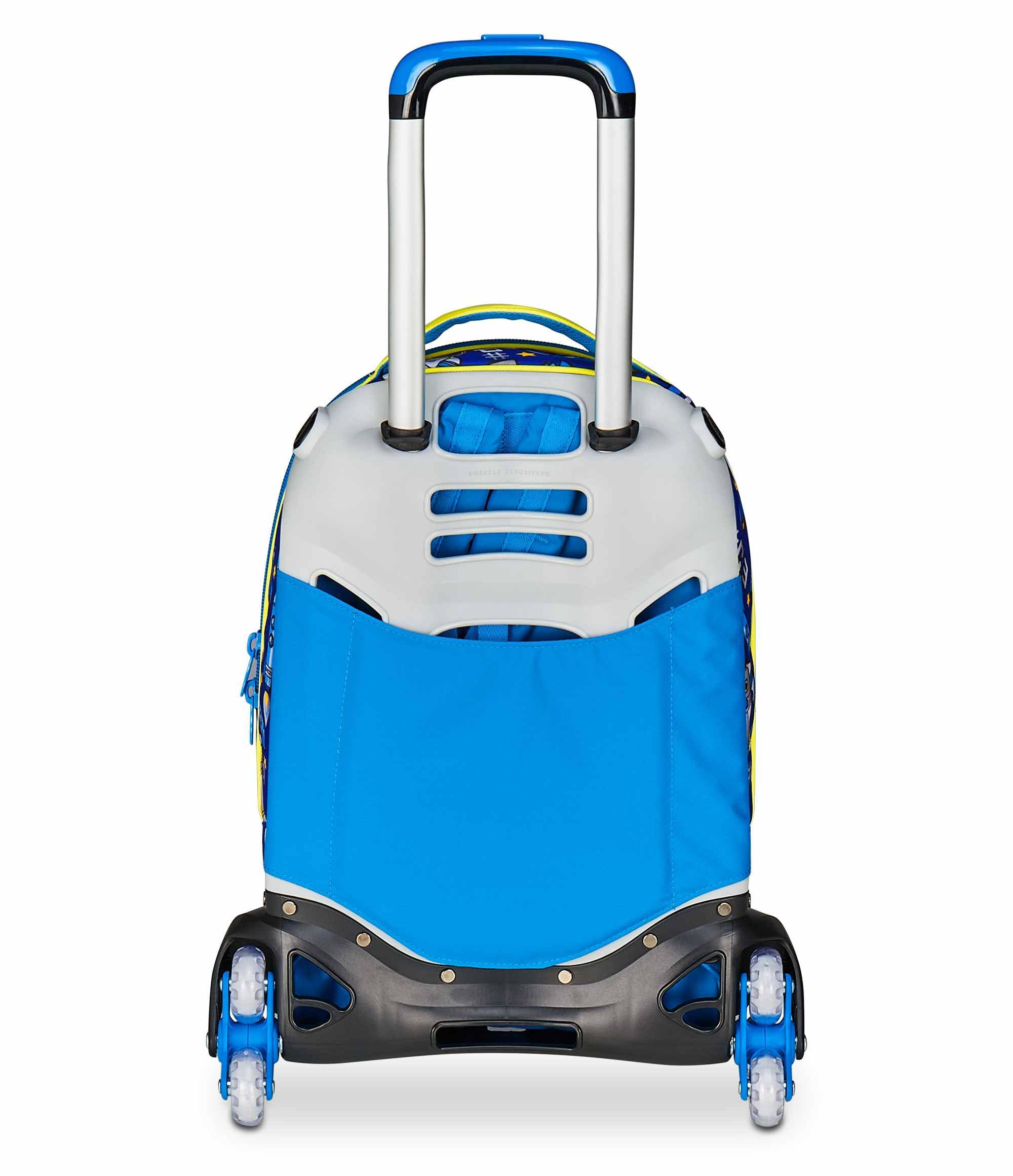 SJ GANG STYLE JAM GANG Trolley Scuola Jack 3 Ruote, Blu, 3 in 1, Zaino Triplo Uso con Carrello Sganciabile, 33 L, Zaino Scuola Elementare, Zaino Bambino