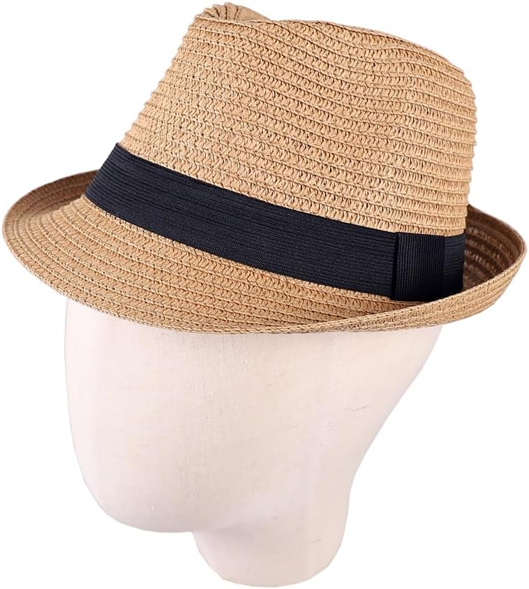 Women Men Wide Brim Straw Panama Hat Unisex Fedora for Beach Travel Sun Hat