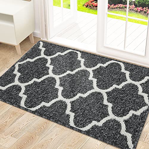 Olanly Indoor Door Mat, 30X17, Non-Slip Absorbent Resist Dirt Entrance Mat, Washable Low-Profile Inside Floor Mat Doormats For Entryway, Black #TOP14