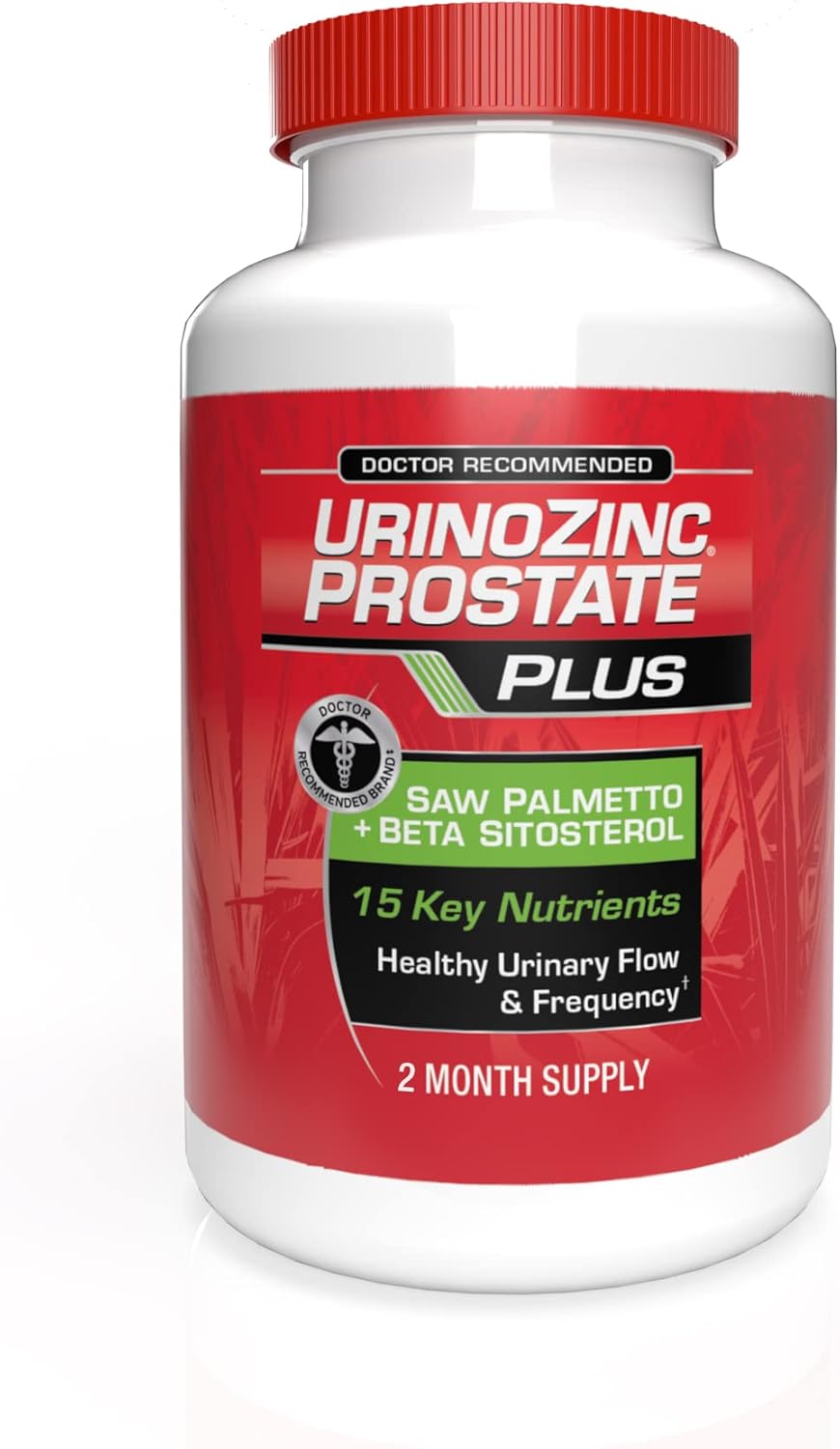 Urinozinc Prostate Plus, Saw Palmetto & Beta Sitosterol Supplement for Men, Reduce