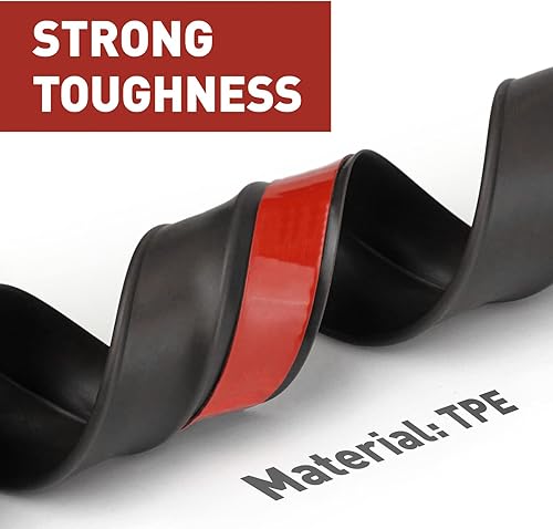 Miniatura 4 de Tira de sellado superior y lateral para puerta de garaje, color negro, 34 pies, con parte trasera adhesiva, de goma, resistente a la intemperie,