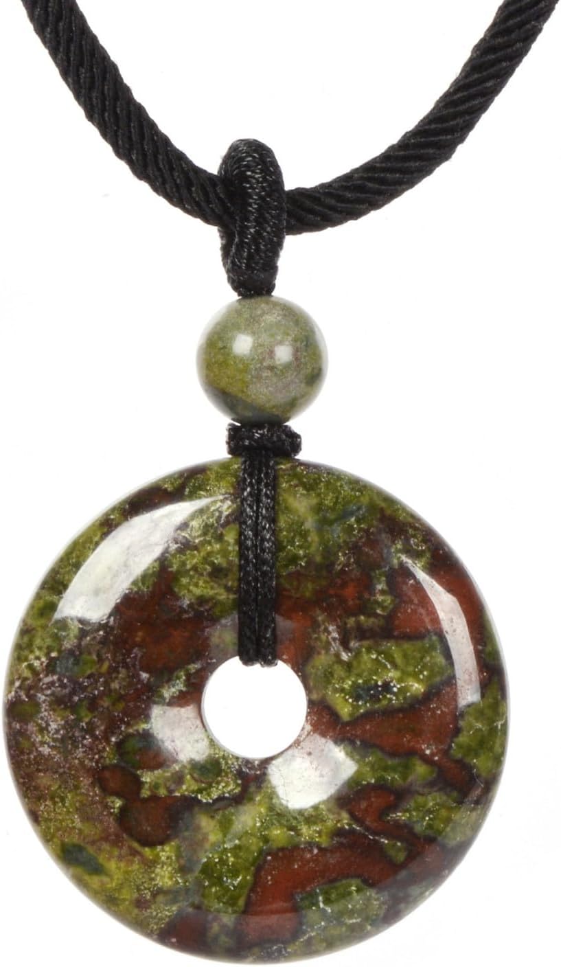 Justinstones Natural Gemstone 25mm Donut Beads Reiki Chakra Pendant Necklace Handmade Jewelry 22 Inch