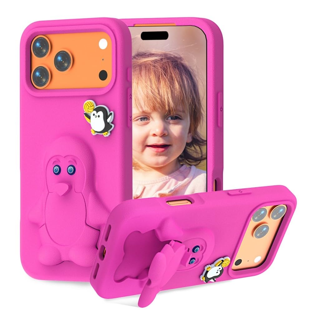 Coque iPhone 14 Pro Max rose vif silicone rigide antichoc - 8