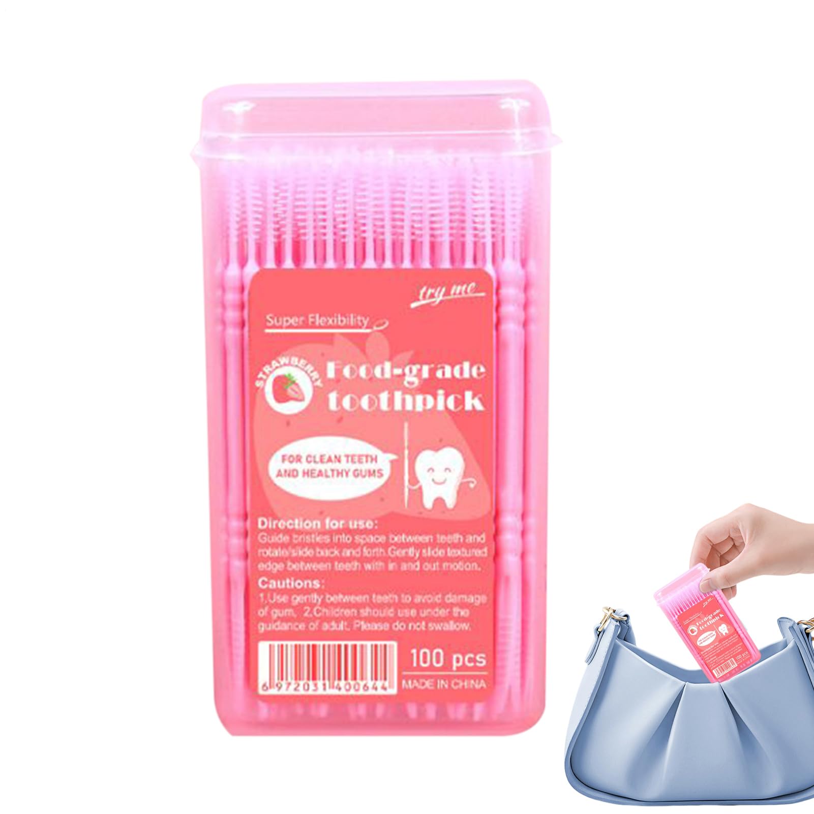 -Flavored Teeth -Food Grade PP Fruit Flavored Teeth With Flavor Stain Remover, Mouth Care, Fishbone Tools For Women, Men, Adolesce