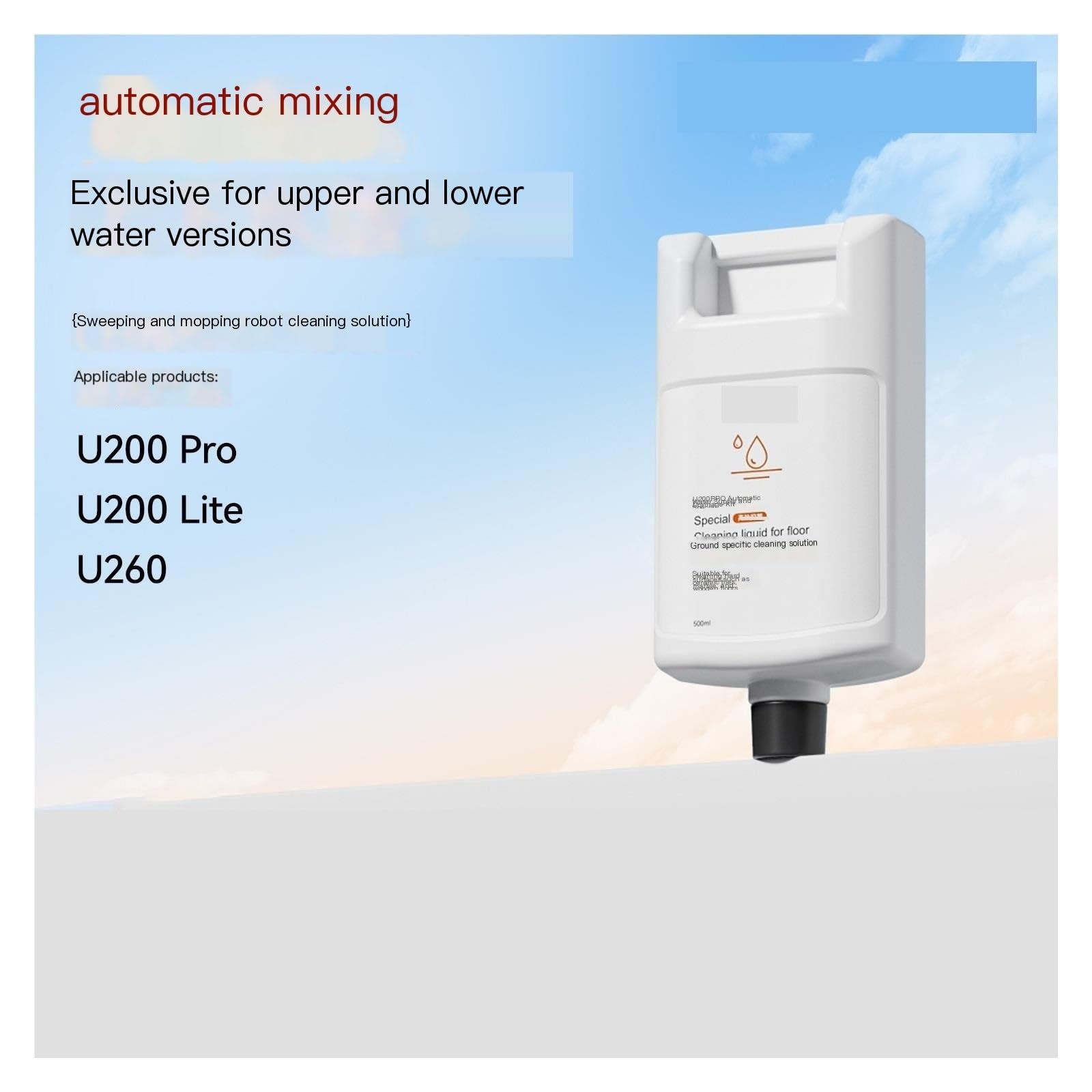 500 ml (16,91 onzas líquidas), líquido limpiador de pisos for barredoras. Compatible for Uwant U200 Pro/Lite 。 Limpiador de suelos Aspiradora Accesorios(2pcs)