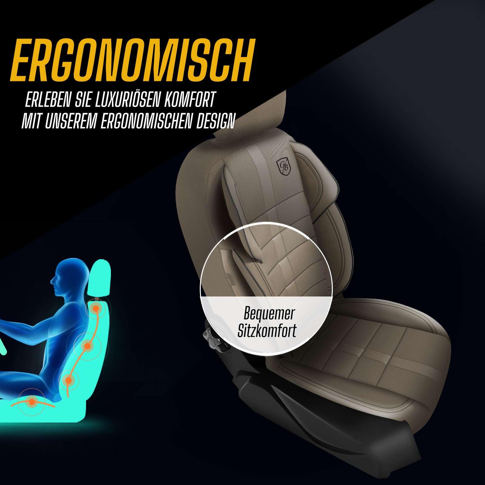 Uniwersalne pokrowce na siedzenia samochodowe – akcesoria samochodowe premium do wnętrza samochodów osobowych i SUV – żakardowe pokrowce na siedzenia samochodowe, kompatybilne z