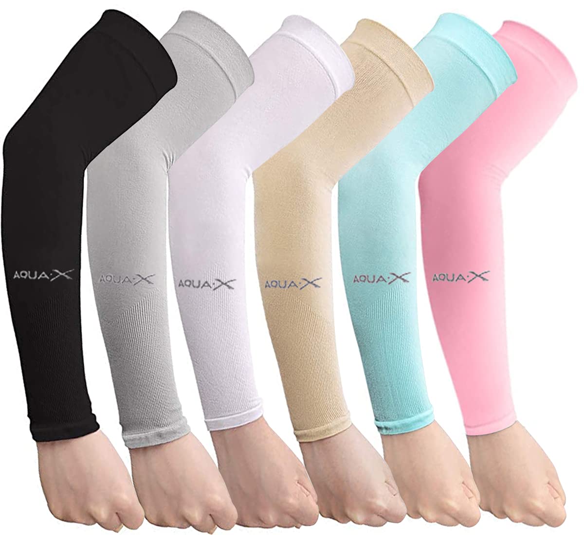 Bacophy 3/6 Pairs UV Protection Cooling Arm Sleeves Women Men, UPF 50 Arm Cover