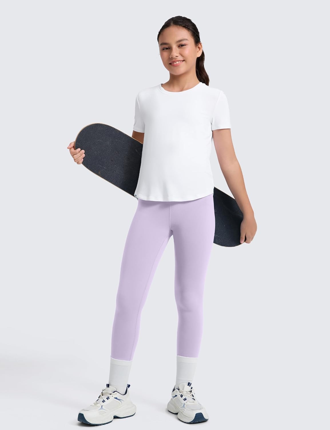 CRZ YOGA Girls Butterluxe Full Length Yoga Leggings - Athletic Sports Casual Pants High Waist Tights Kids Teen - Image 2