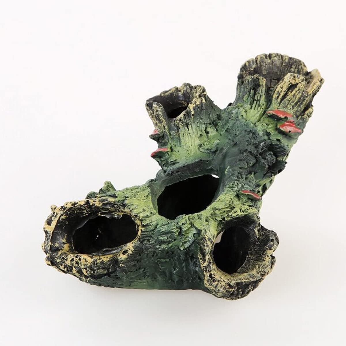 Decorazione per Acquari Grotte Rocciose, Decorazioni per Acquari in Resina, Simulazione di Paesaggi in Legno Decorativo per Gamberetti, Ciclidi, Nascondiglio di Pesci Betta,12x7x11cm