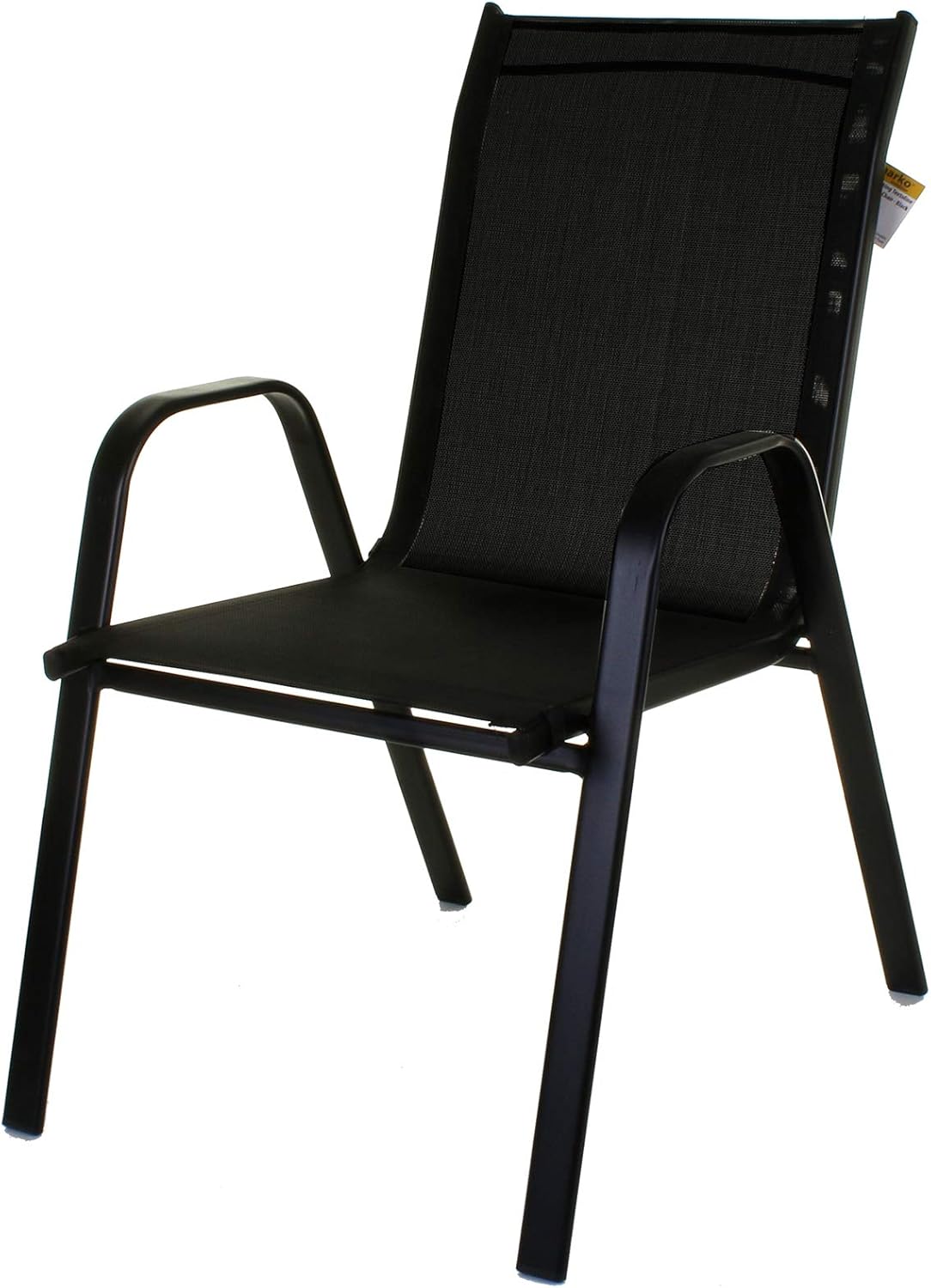 Black Stacking Textoline Chairs Outdoor Garden Furniture High Back