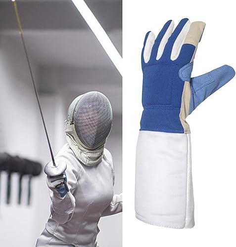 Miniatura 6 de Aosekaa Guante de esgrima, equipo de entrenamiento profesional de protección de manos, guantes antideslizantes para adultos, niños, competición,