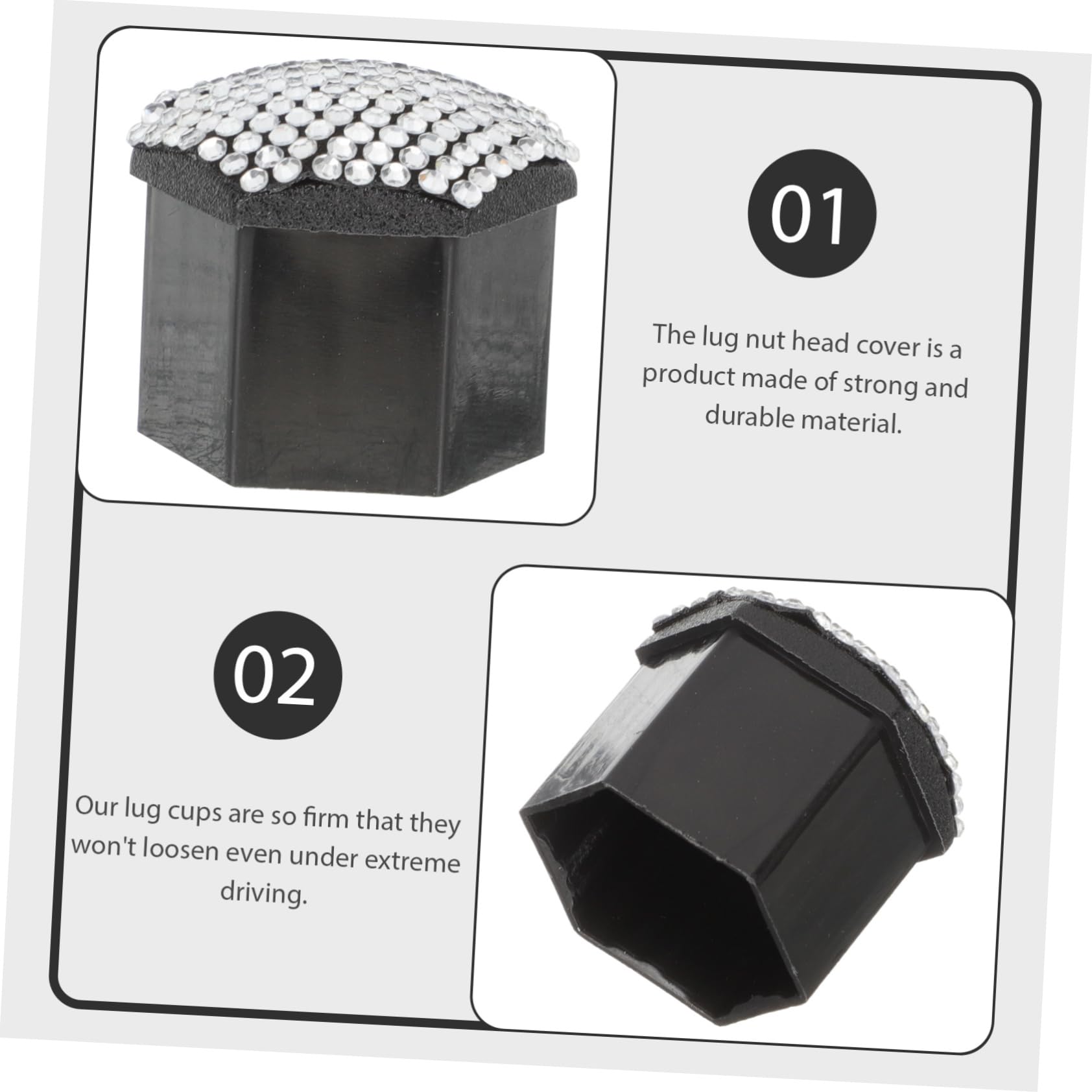 ULTECHNOVO 80pièces Couvre-écrous De Roue Strass Lot de Accessoires Décoratifs pour Jantes De Voiture Anti Installation Facile Et Élégante