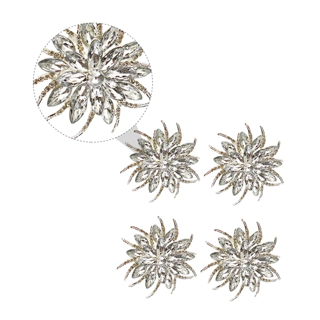 Alipis 2juegos Anillo De Servilleta De Forma De Cristales Decoración Elegante Para Bodas y De Navidad