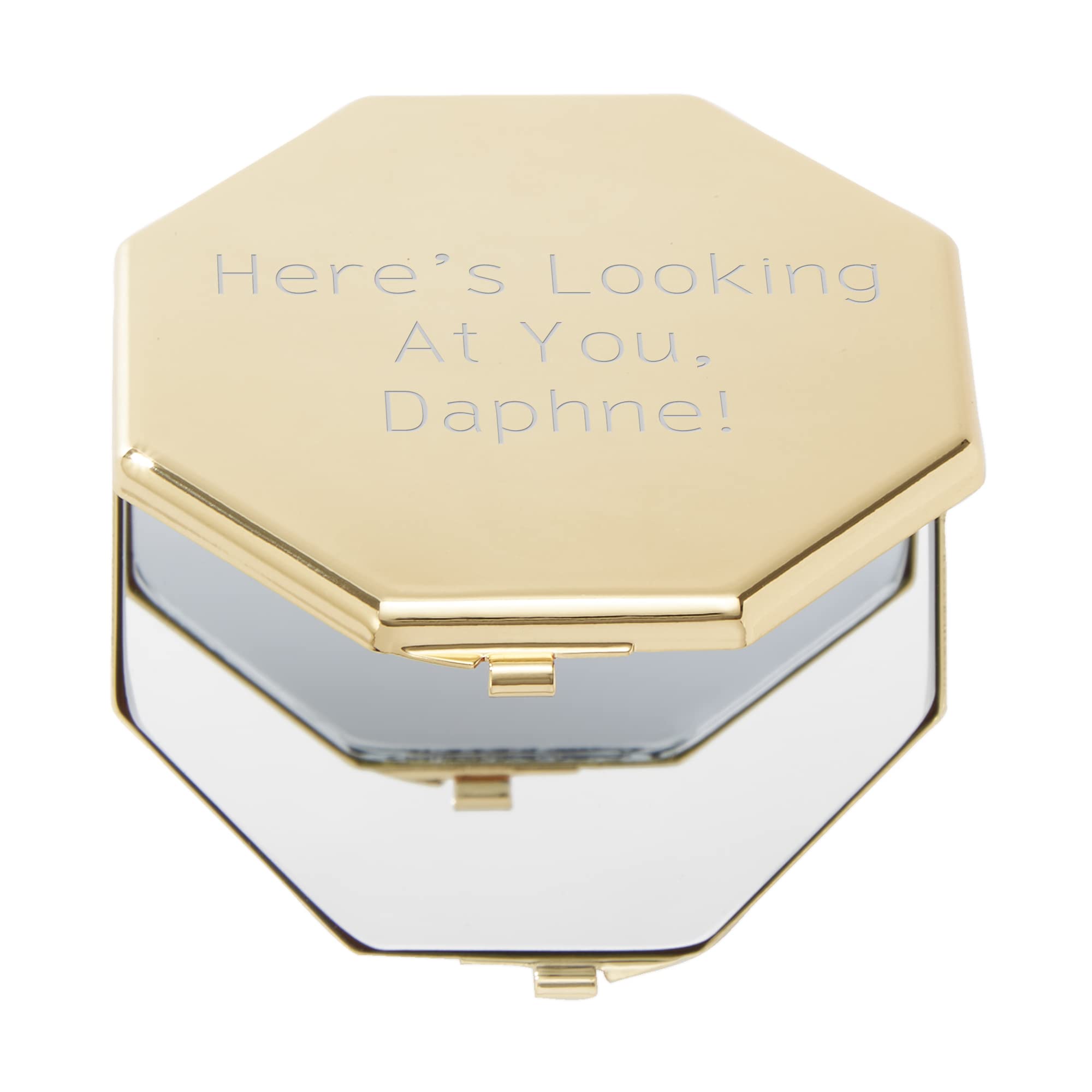 THINGS REMEMBERED Gold Octagon Compact Mirror (Free Customization)