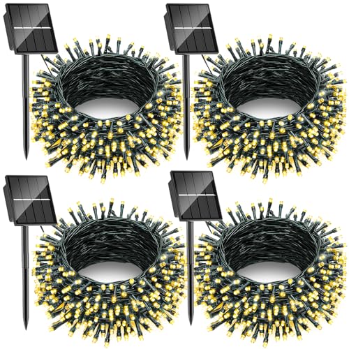 SOLARBABY 4 Pack Solar Christmas Lights Outdoor,Total 146Ft 400 LED