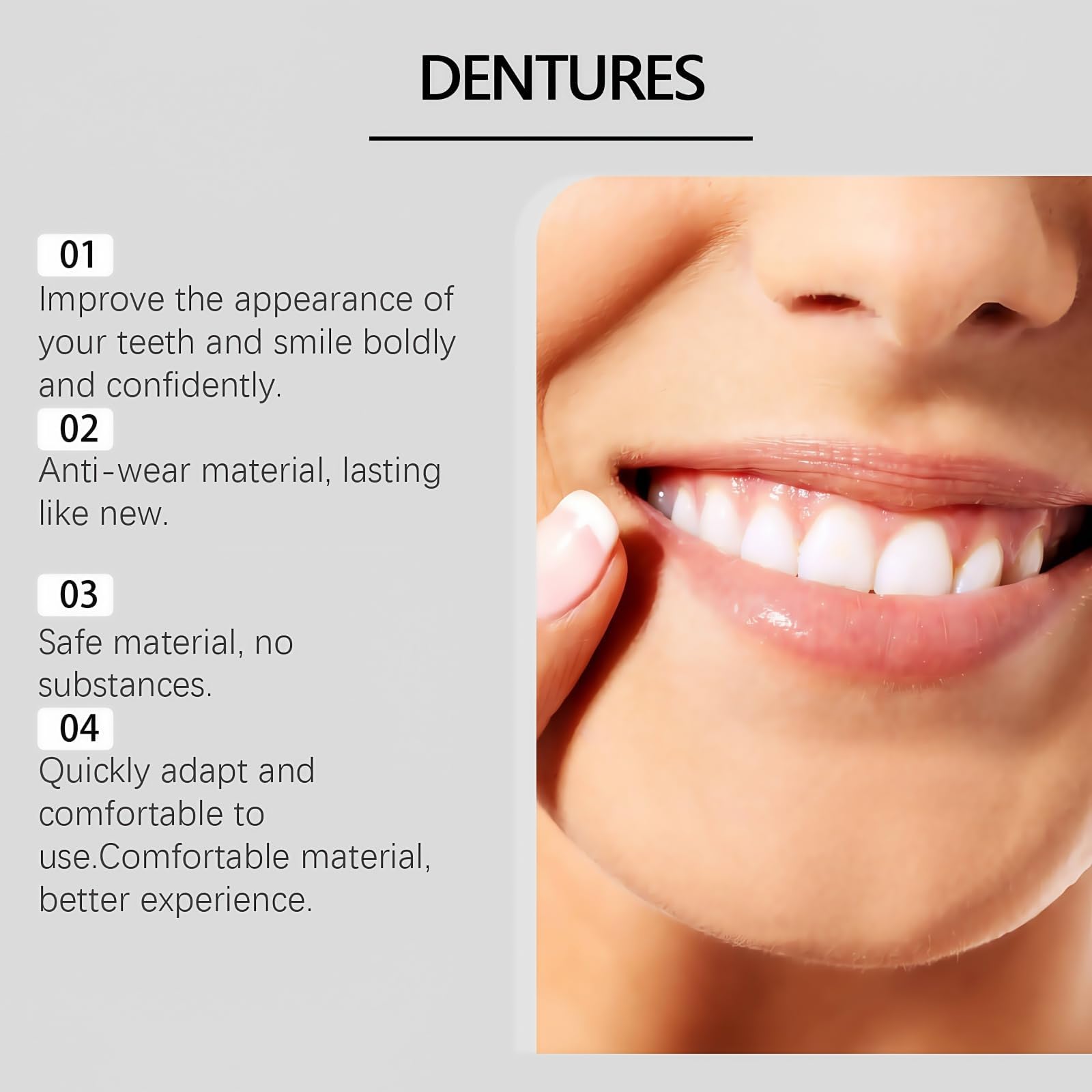 Kit de Prótesis Dentales de Silicona para Mujeres y Hombres | Prótesis Dental Temporal, Dientes Blandos, Protectores Bucales Instantáneos, Solución de Sonrisa y Boca Completa